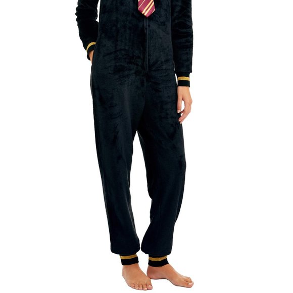 Harry Potter Minky Fleece Union Suit Gryffindor Pajamas PLUSH NWT - Picture 4 of 7